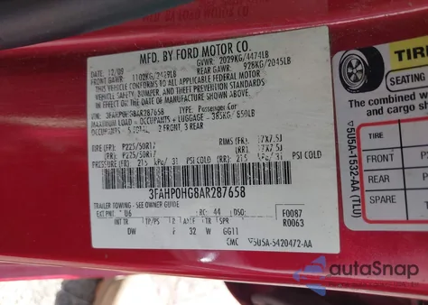 2010 Ford Fusion Se from USA, damaged, VIN 3FAHP0HG8AR287658